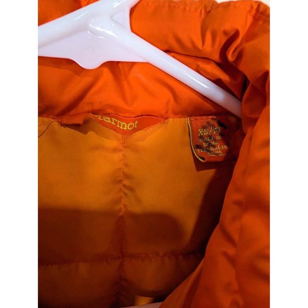 Marmot Kids Orange Quilted Puffer Jacket Full Zip Insulated Coat XS